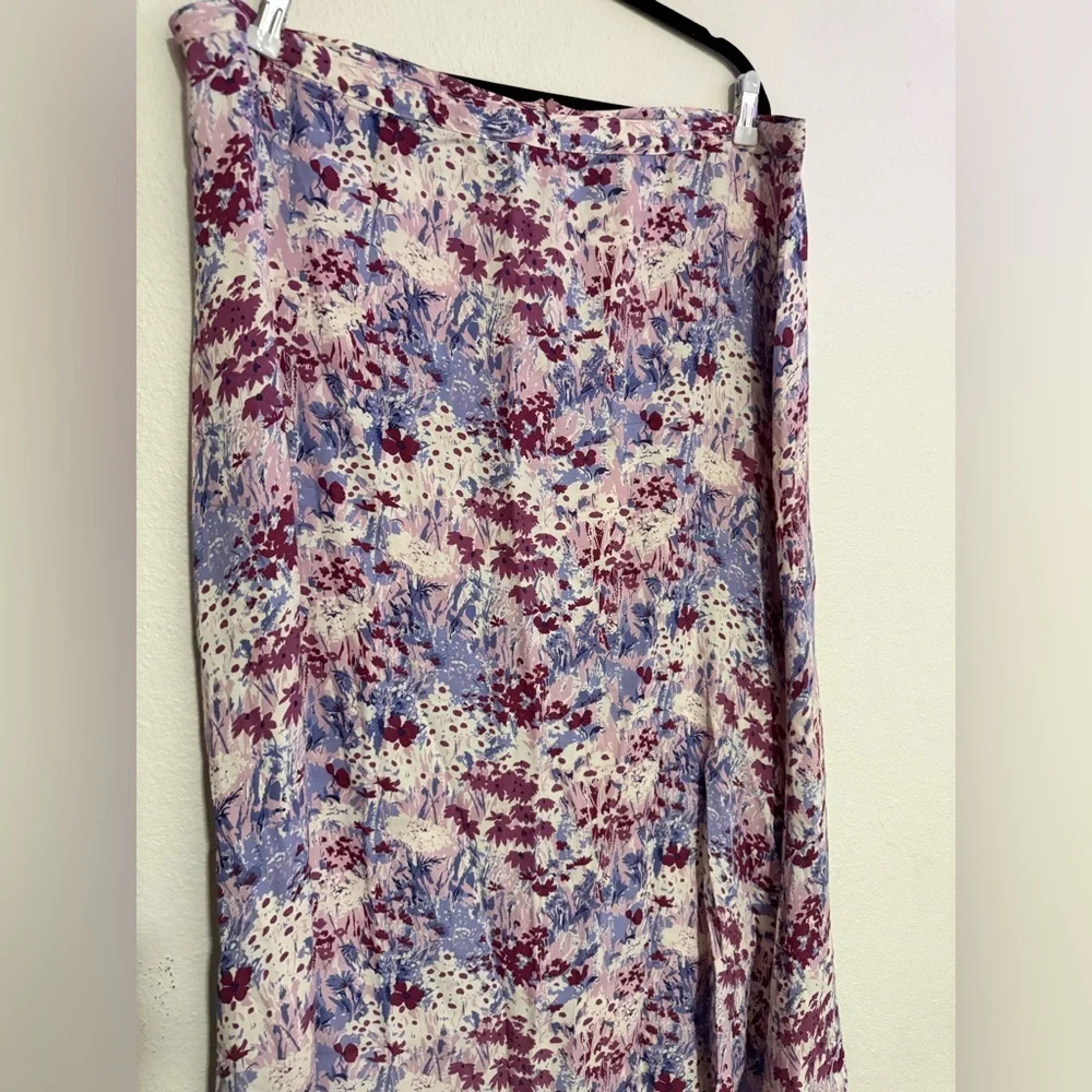 Reformation Floral Midi Skirt - Purple and Pink